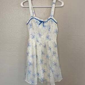 As U Wish Floral Mini Dress Womens Size Medium Coquette Soft Feminine Cottage